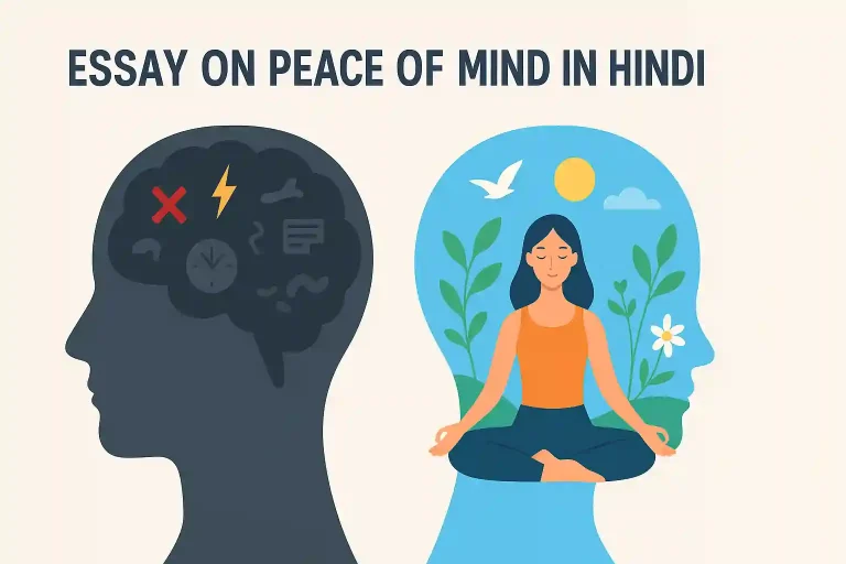 Essay on Peace of Mind in Hindi